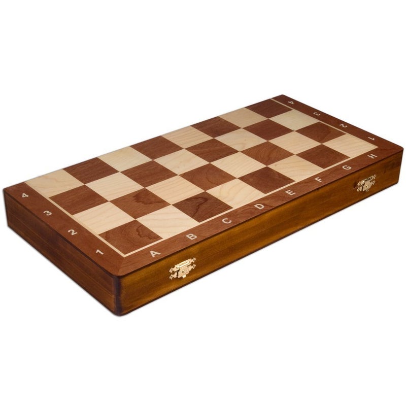 Wegiel Handmade European Professional Tournament Chess Set - Wooden 21 Inch Folding Board with Felt Base & Hand Carved Chess Pieces - Compartment Inside The Board to Store Each Piece - Image 4